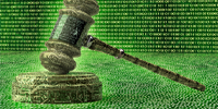Gavel and digital image